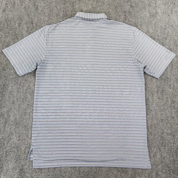 Peter Millar Polo Mens XXL Blue White Stripe Jasna Polana Performance Golf Shirt - Picture 3 of 16